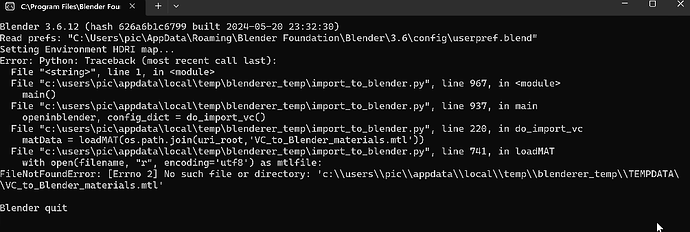 Blenderer error