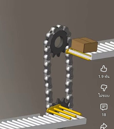 This is how to make the chain and sprockets move in a circular motion - Component Modeling