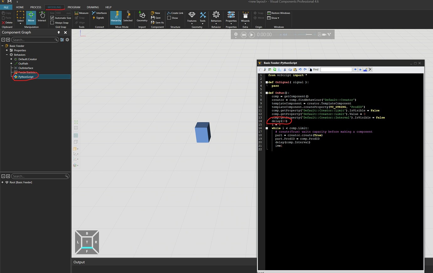 Feeder Starting Delay General Questions Visual Components The