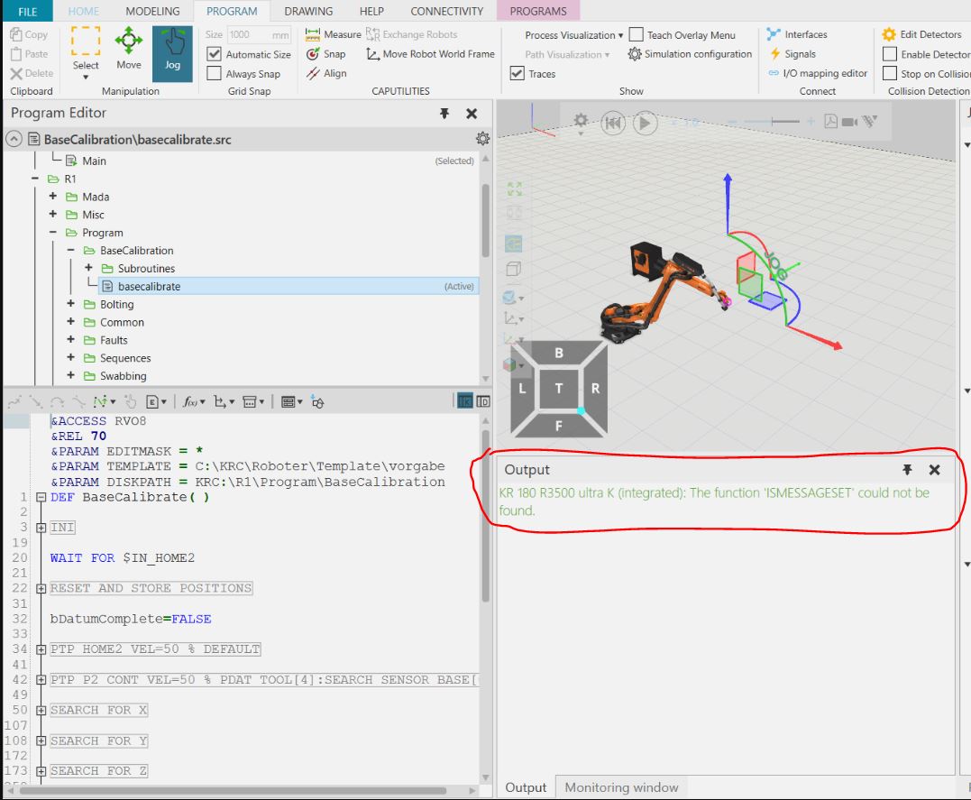 Importing KRL into KUKA.Sim [ Cannot find ISMESSAGESET function ...